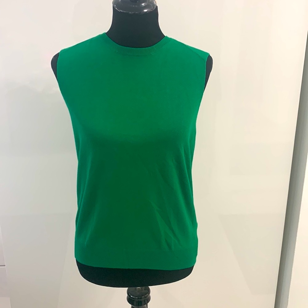 Zara NWOT Green Knit Sleeveless Top size L